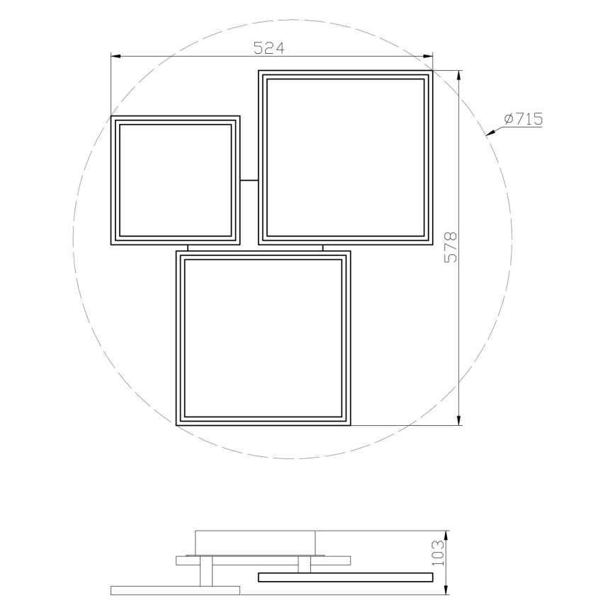 Top Light - Σταθερό πολύφωτο dimming LED MERKUR LED/50W/230V 3000-6500K λευκό + τηλεχειριστήριο