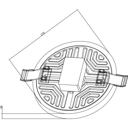 Top Light POLAR K 22 - LED Χωνευτό φωτιστικό οροφής POLAR LED/22W/230V