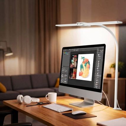 Top Light - Ρυθμιζόμενο επιτραπέζιο LED φωτιστικό με κλιπ LYRA LED/18W/230V 3000-6500K λευκό