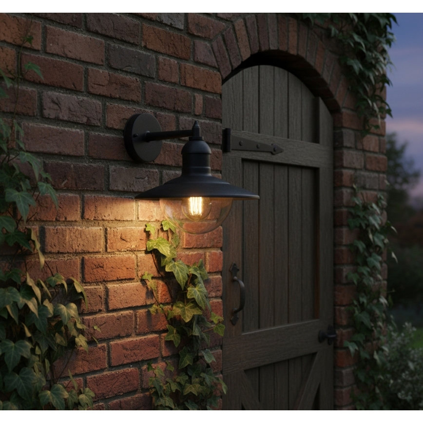Top Light - Επιτοίχιο φωτιστικό εξωτερικού χώρου VERONA 1xE27/12W/230V IP44 μαύρο