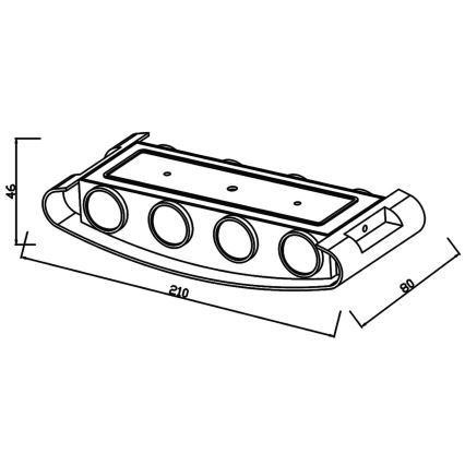 Top Light - Επιτοίχιο φωτιστικό εξωτερικού χώρου LED RAY B LED/8W/230V IP44 4000K λευκό