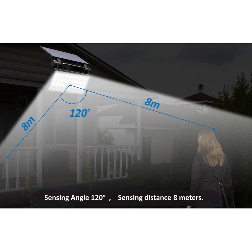Top Light - Ηλιακός προβολέας τοίχου LED με αισθητήρα HELEON PRO LED/8W/3,7V IP65 4000K