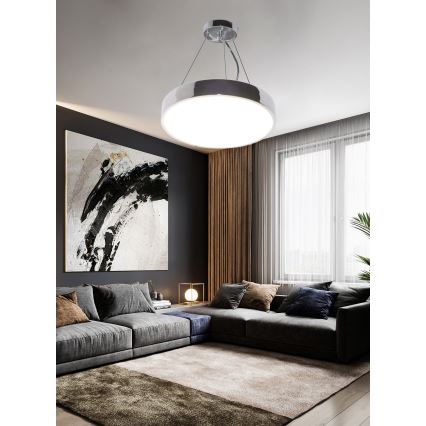 Top Light Μεταλλικό 40CRZ RC - Led Dimmable κρεμαστό φωτιστικό οροφής METAL LED/51W/230V γυαλιστερό χρώμιο + τηλεχειριστήριο