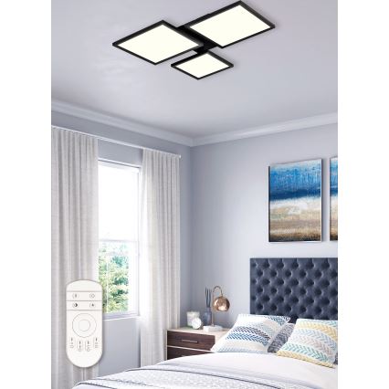 Top Light - Σταθερό πολύφωτο dimming LED MERKUR LED/50W/230V 3000-6500K μαύρο + τηλεχειριστήριο