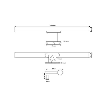 Top Light - Φωτισμός καθρέφτη μπάνιου LED OREGON LED/7W/230V 40 cm IP44