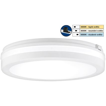 Top Light - Φωτιστικό μπάνιου LED COMET LED/15W/230V 3000/4000/6500K IP54 διάμετρος 20 cm λευκό