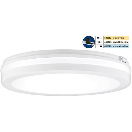 Top Light - Φωτιστικό μπάνιου LED COMET LED/24W/230V 3000/4000/6500K IP54 διάμετρος 30 cm λευκό