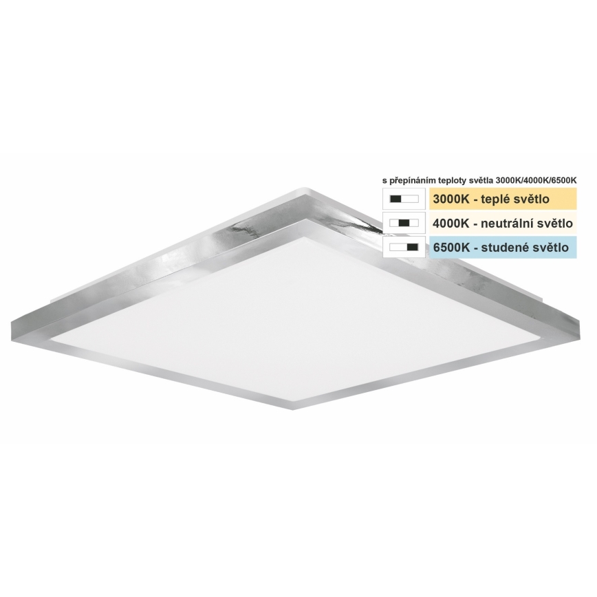 Top Light - Φωτιστικό οροφής μπάνιου LED SILVER LED/10W/230V IP44 3000/4000/6500K 28x28 cm ματ χρώμιο