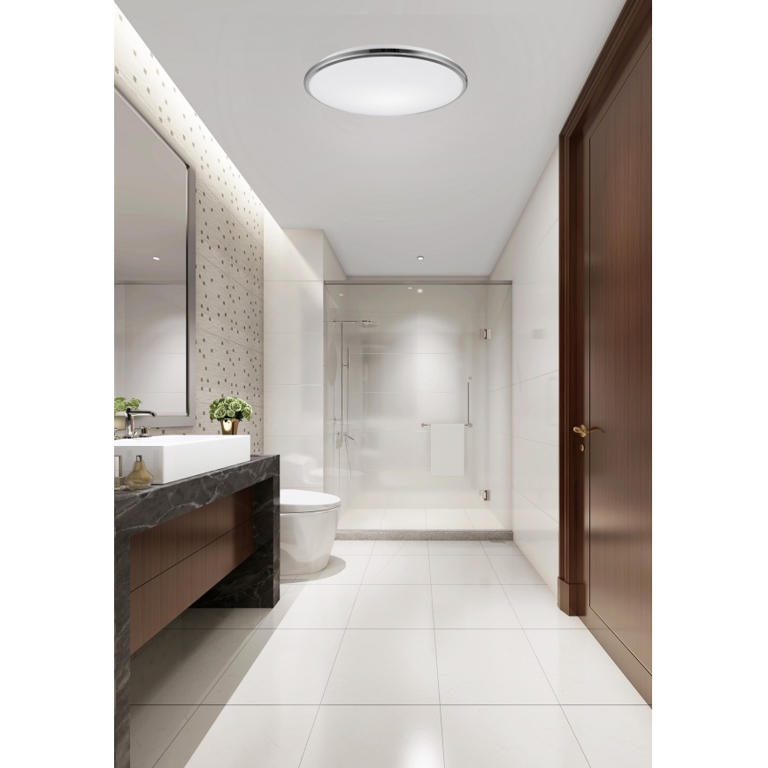 Top Light - Φωτιστικό οροφής μπάνιου LED SILVER LED/18W/230V IP44 3000/4000/6500K διάμετρος 34 cm γυαλιστερό χρώμιο