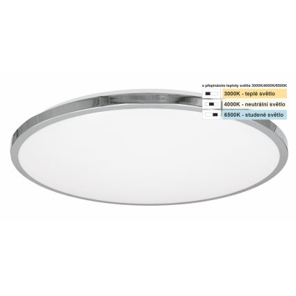 Top Light - Φωτιστικό οροφής μπάνιου LED SILVER LED/18W/230V IP44 3000/4000/6500K διάμετρος 34 cm γυαλιστερό χρώμιο