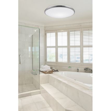 Top Light - Φωτιστικό οροφής μπάνιου LED SILVER LED/24W/230V IP44 3000/4000/6500K διάμετρος 39 cm γυαλιστερό χρώμιο