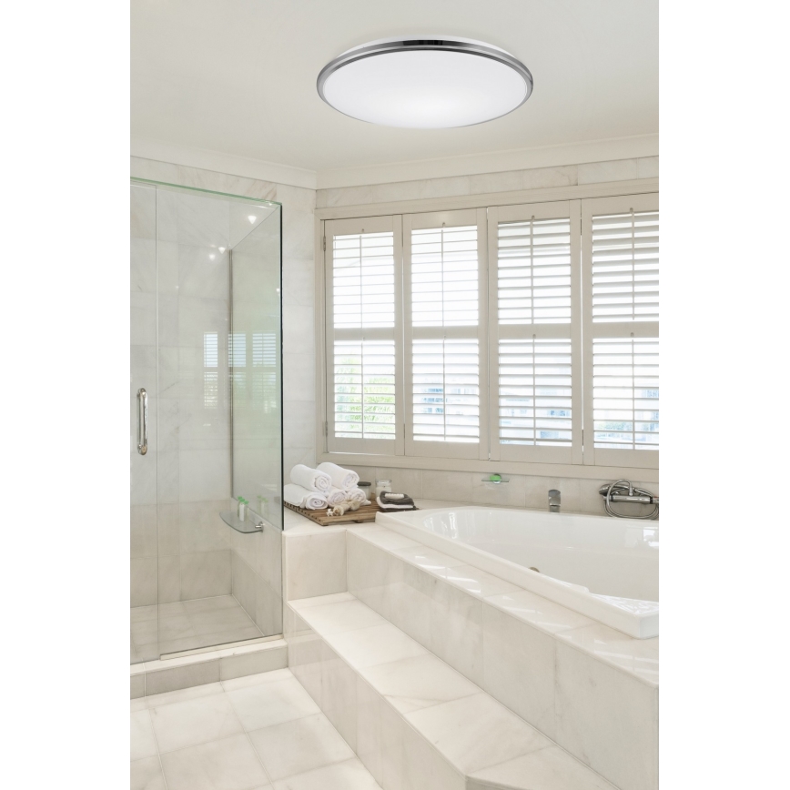 Top Light - Φωτιστικό οροφής μπάνιου LED SILVER LED/24W/230V IP44 3000/4000/6500K διάμετρος 39 cm γυαλιστερό χρώμιο
