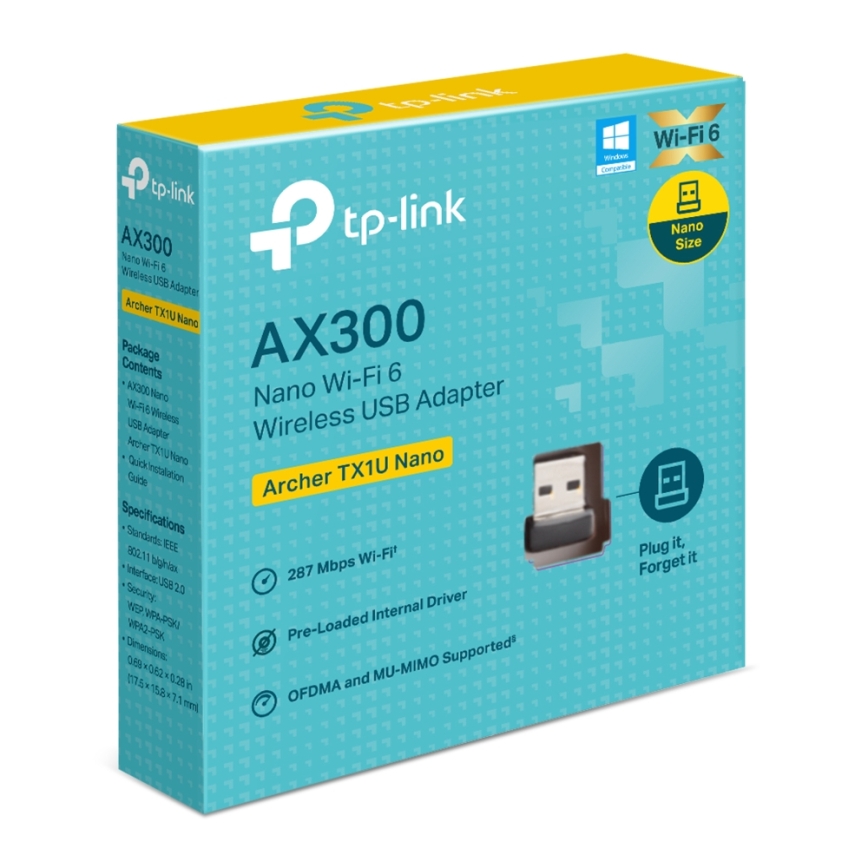 TP-Link - Ασύρματος USB nano προσαρμογέας Wi‑Fi 6 Archer TX1U Nano