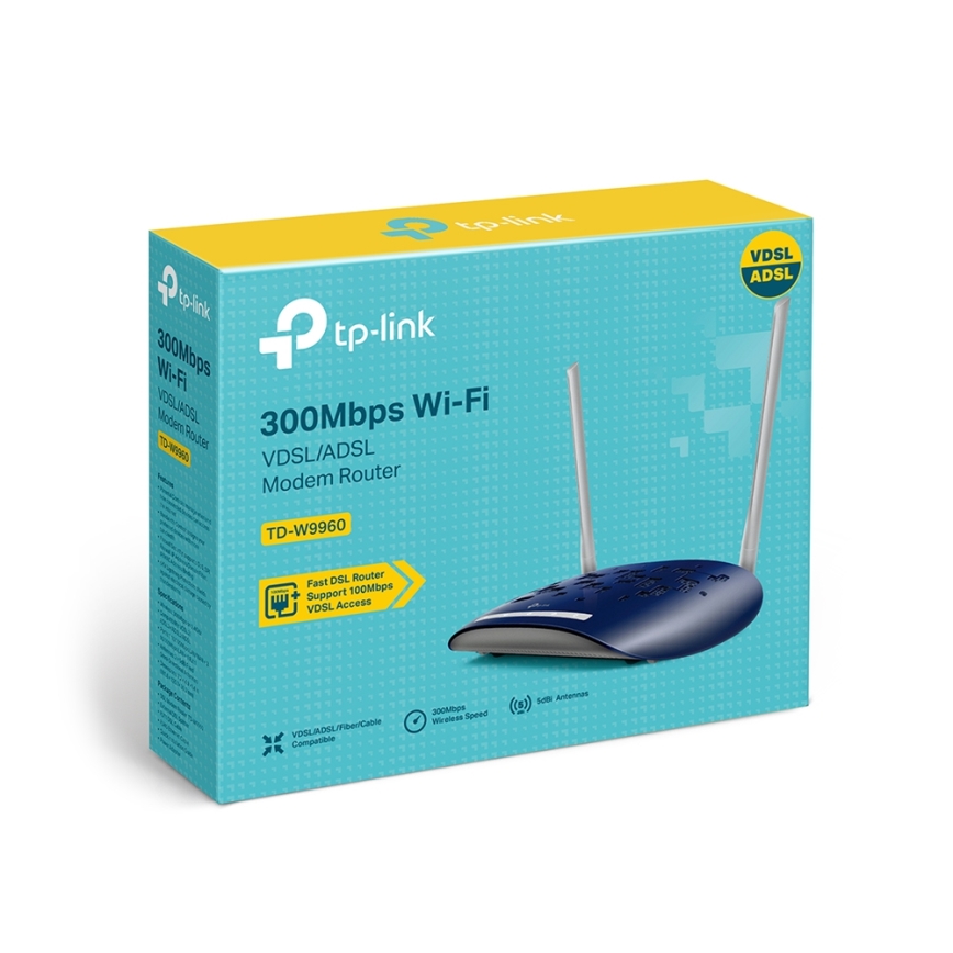 TP-Link - Modem και δρομολογητής 300Mbps Wireless N VDSL/ADSL TD-W9960 Wi-Fi
