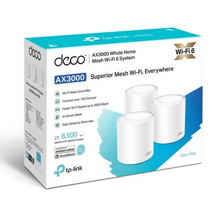 TP-Link - Σετ 3 μονάδων Wi‑Fi 6 mesh για ολόκληρο το σπίτι, Deco X50