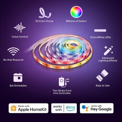 TP-Link - Ρυθμιζόμενη ταινία LED RGBW 5 m LED/24W/230V Wi-Fi