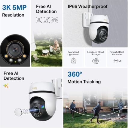 TP-Link - Εξωτερική Wi‑Fi κάμερα με αισθητήρα, IP66