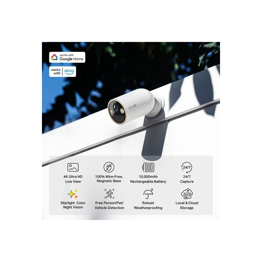 TP-Link - Εξωτερική κάμερα με αισθητήρα 10000 mAh IP66 Wi-Fi