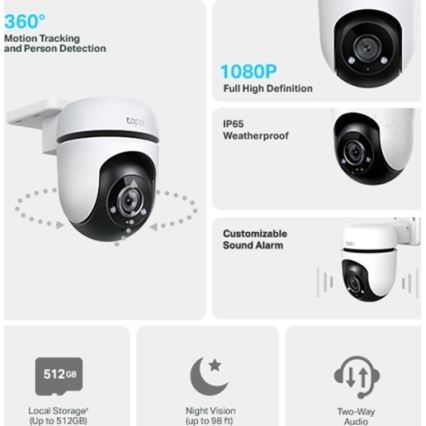 TP-Link - Εξωτερική κάμερα με αισθητήρα IP65 Wi-Fi