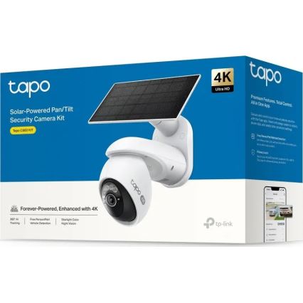 TP-Link - Εξωτερική ηλιακή κάμερα με αισθητήρα, IP65, Wi-Fi