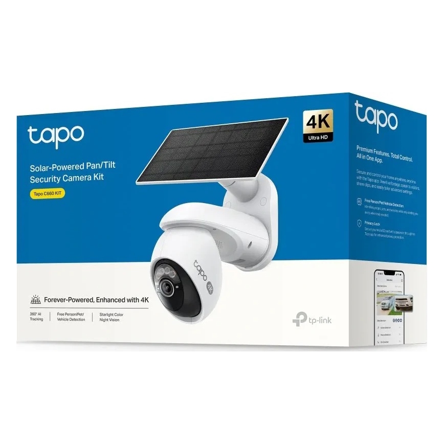 TP-Link - Εξωτερική ηλιακή κάμερα με αισθητήρα, IP65, Wi-Fi
