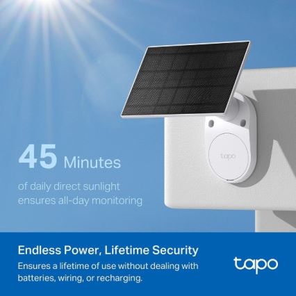 TP-Link - Εξωτερική ηλιακή κάμερα με αισθητήρα, προστασία IP65 και Wi‑Fi