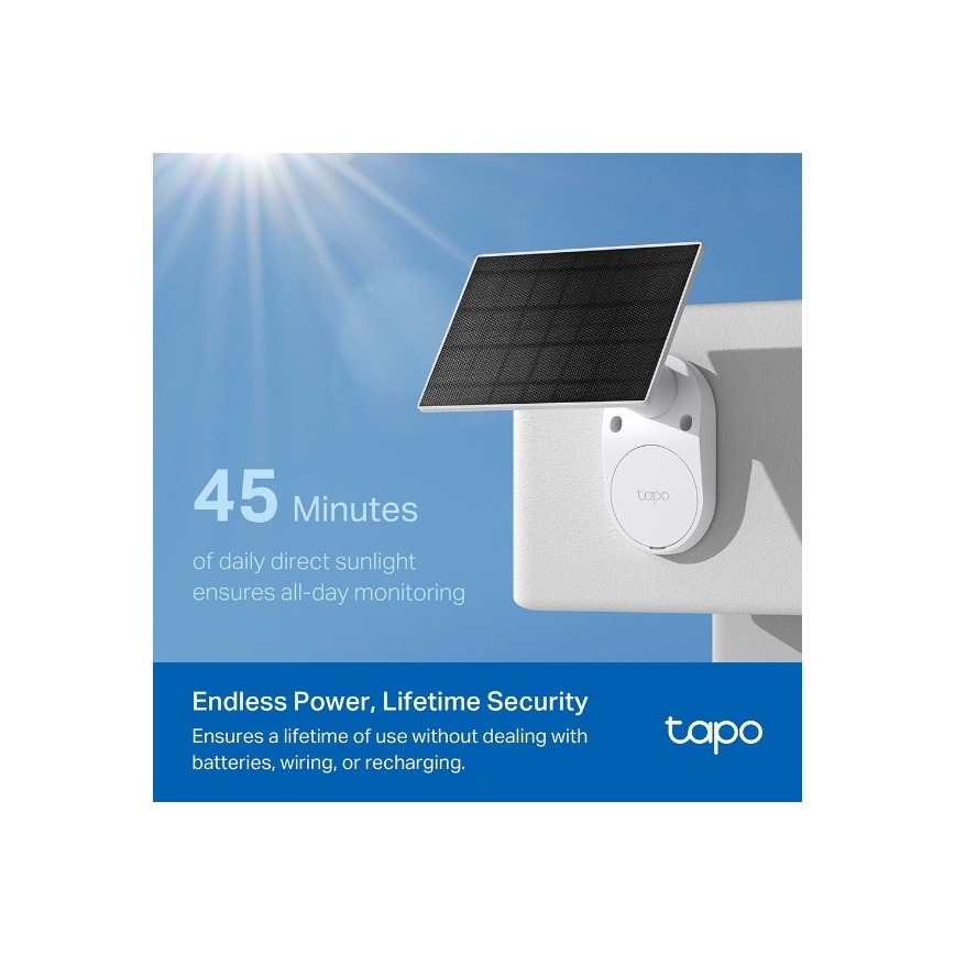 TP-Link - Εξωτερική ηλιακή κάμερα με αισθητήρα, προστασία IP65 και Wi‑Fi
