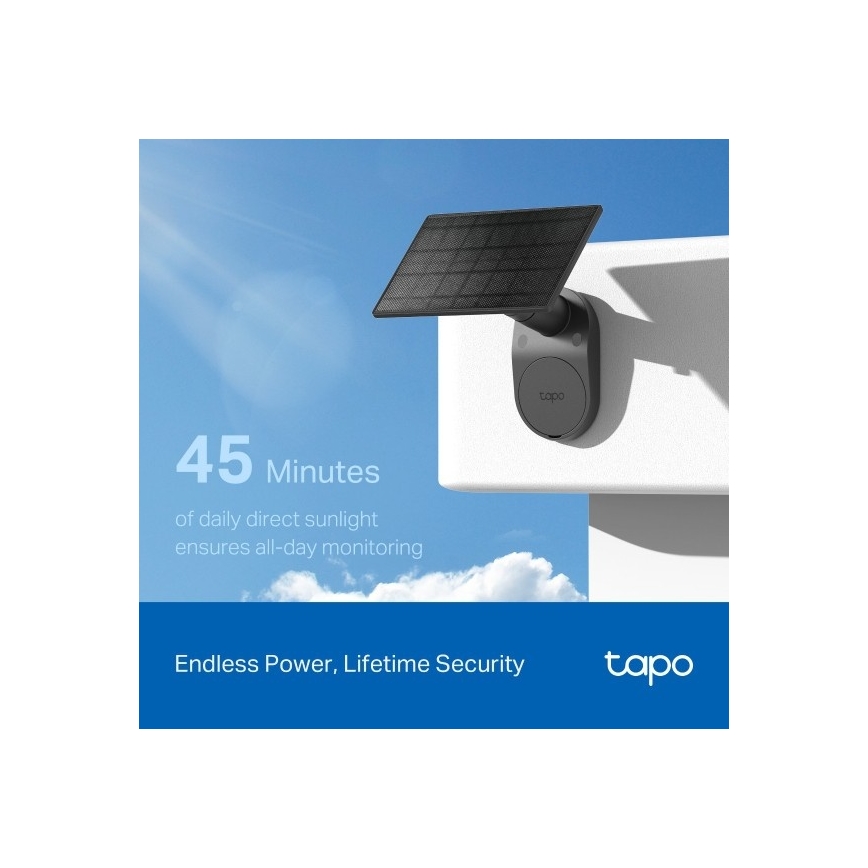 TP-Link - Εξωτερική ηλιακή κάμερα με αισθητήρα, IP65, Wi-Fi
