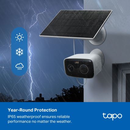 TP-Link - Έξυπνη ηλιακή κάμερα 5200 mAh 5V IP65 Wi-Fi