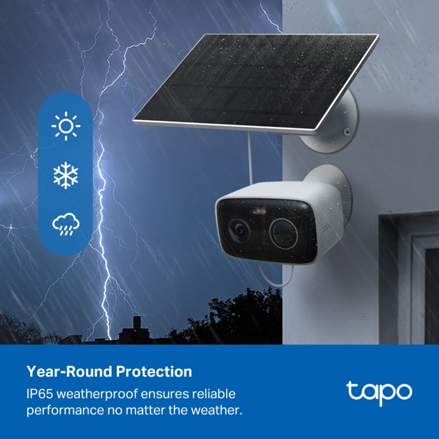 TP-Link - Έξυπνη ηλιακή κάμερα 5200 mAh 5V IP65 Wi-Fi