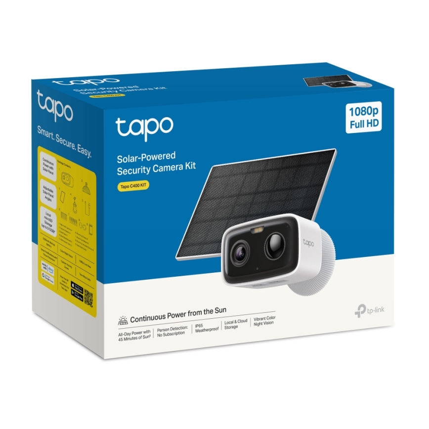 TP-Link - Έξυπνη ηλιακή κάμερα 5200 mAh 5V IP65 Wi-Fi
