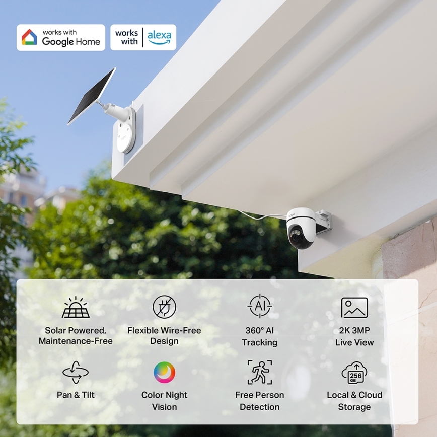 TP-Link - Έξυπνη ηλιακή κάμερα 5V IP65 Wi-Fi