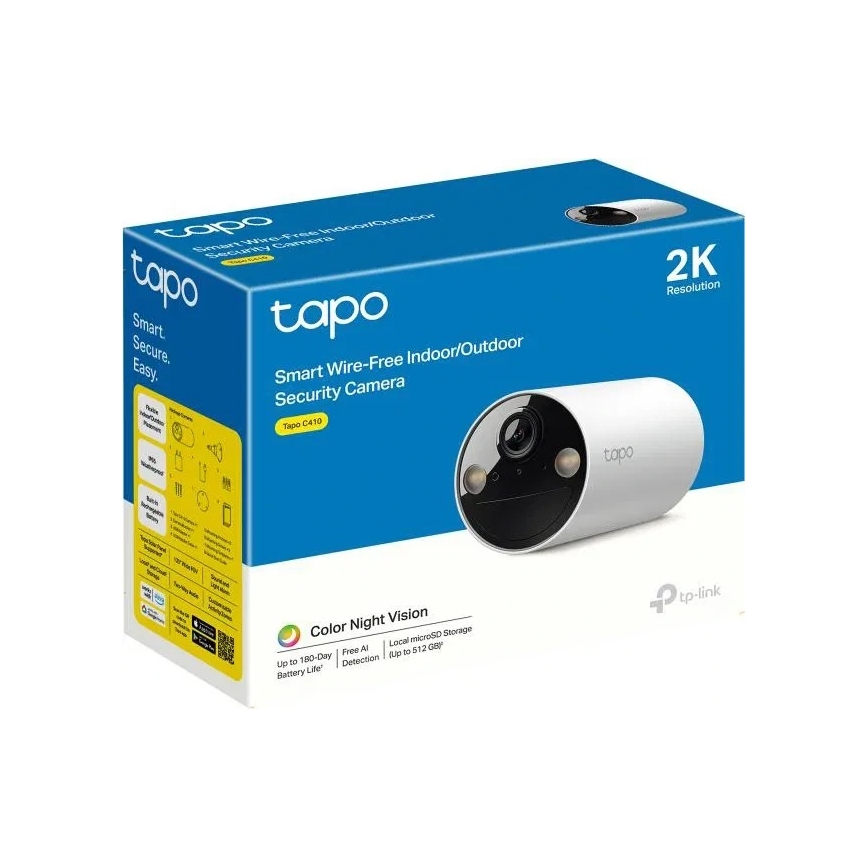 TP-Link - Έξυπνη εξωτερική κάμερα με αισθητήρα, προστασία IP65 και Wi-Fi