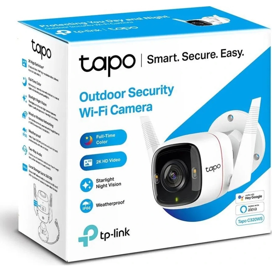 TP-Link - Έξυπνη εξωτερική κάμερα με αισθητήρα, προστασία IP66 και Wi-Fi