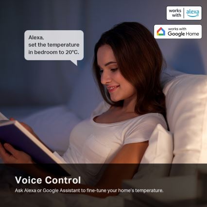 TP-Link - Έξυπνη θερμοστατική κεφαλή με οθόνη LCD, 2×AA, Tuya