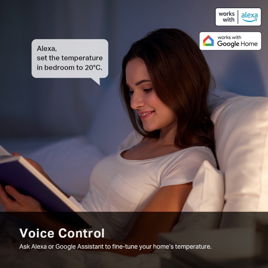 TP-Link - Έξυπνη θερμοστατική κεφαλή με οθόνη LCD, 2×AA, Tuya