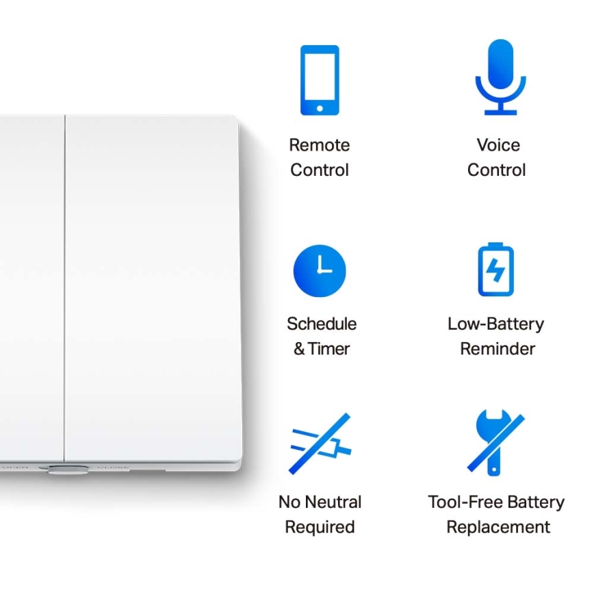 TP-Link - Έξυπνος διπλός διακόπτης φωτισμού 2xAAA Wi-Fi
