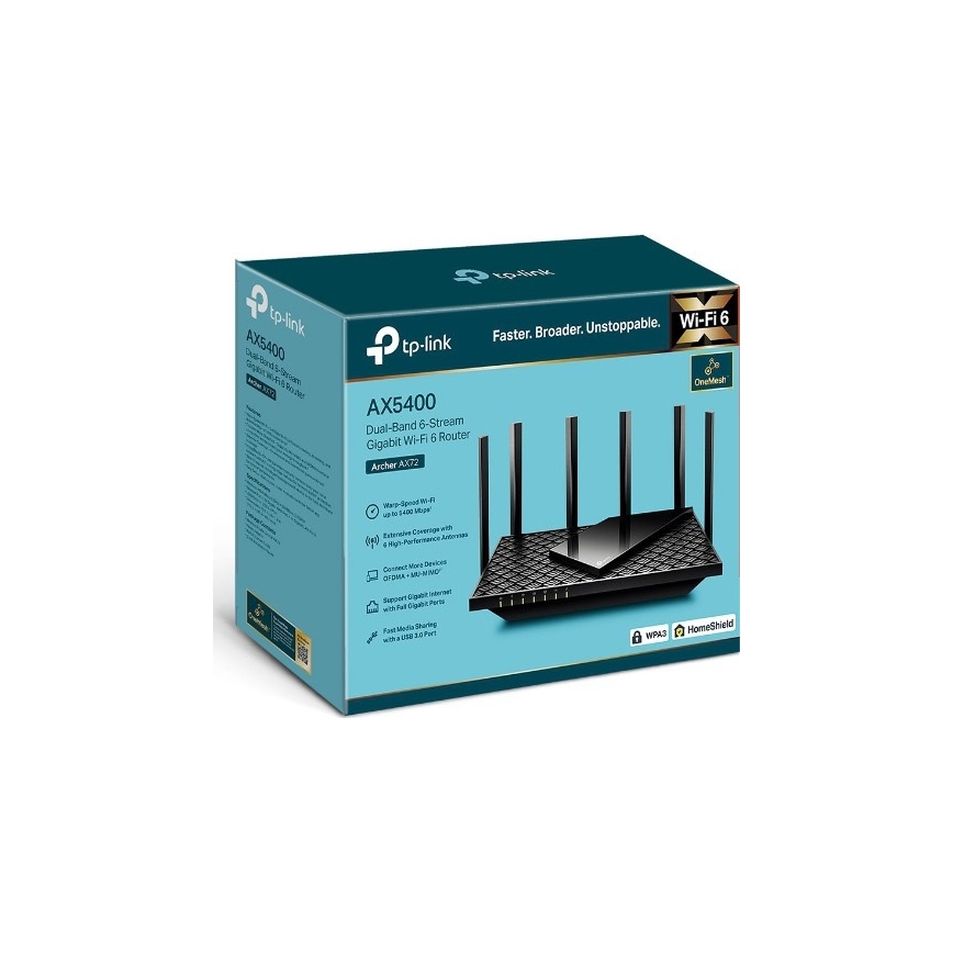 TP-Link - Διπλής ζώνης gigabit Wi‑Fi 6 δρομολογητής Archer AX72