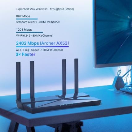 TP-Link - Διπλής ζώνης Gigabit δρομολογητής Wi-Fi 6 Archer AX53
