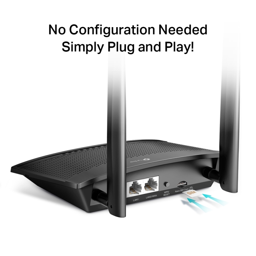 TP-Link - Δρομολογητής 4G LTE ασύρματης τεχνολογίας N 300 Mbps TL-MR100 Wi-Fi