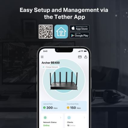 TP-Link - Δρομολογητής Wi‑Fi 7 διπλής ζώνης Archer BE400