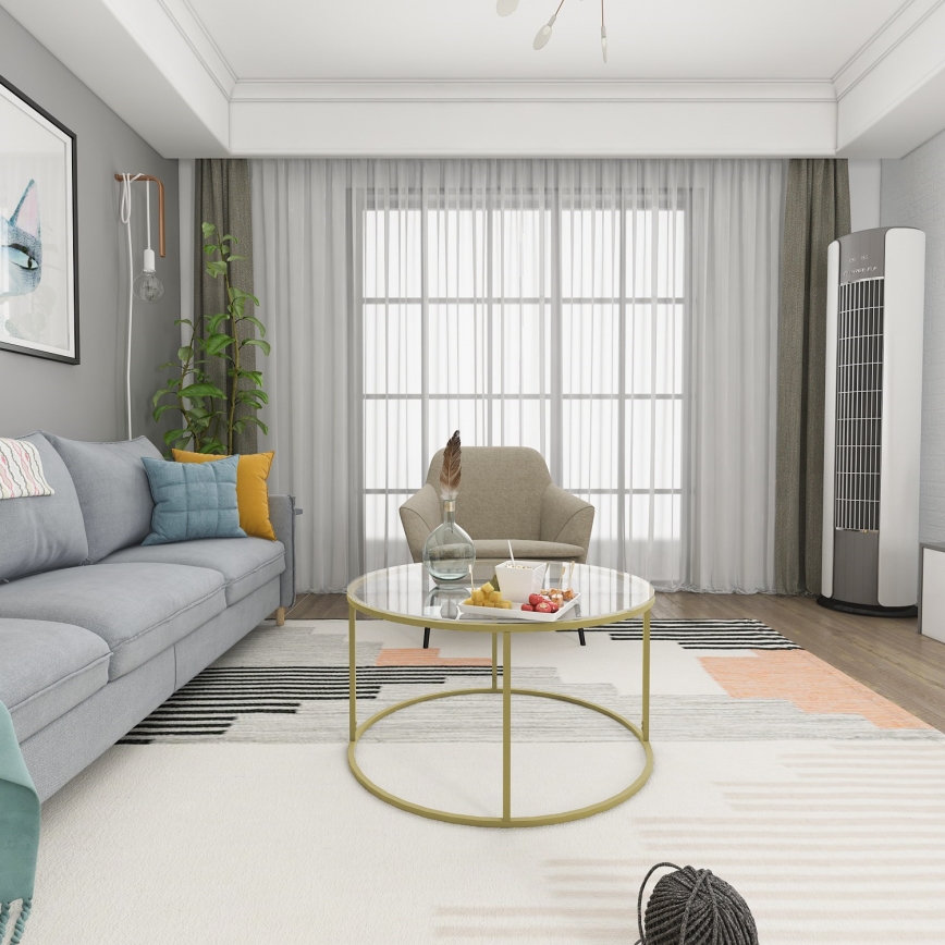 Τραπεζάκι σαλονιού BERLIN 80x45 εκ. χρυσό/διάφανο