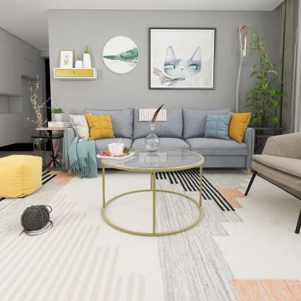 Τραπεζάκι σαλονιού BERLIN 80x45 εκ. χρυσό/διάφανο