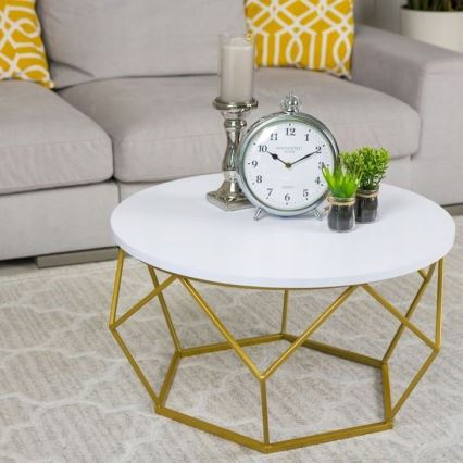 Τραπεζάκι σαλονιού DIAMOND 40x70 εκ. χρυσό/λευκό