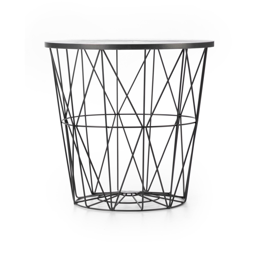 Τραπεζάκι σαλονιού HARISSA 41x42 εκ. μαύρο/μαύρη μαρμάρινη διακόσμηση