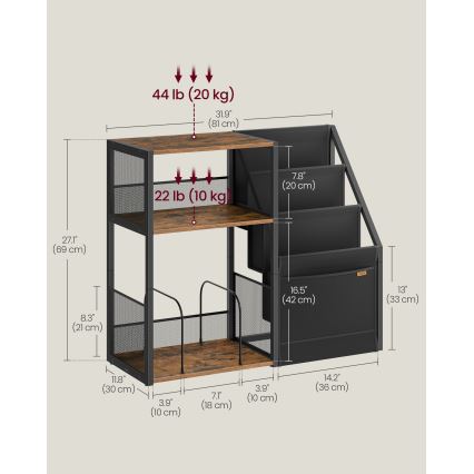Τραπεζάκι LUVOR 81x30 εκ. καφέ/μαύρο