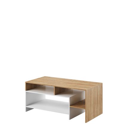 Τραπεζάκι σαλονιού ALVA 120x53 cm λευκό/δρυς grande
