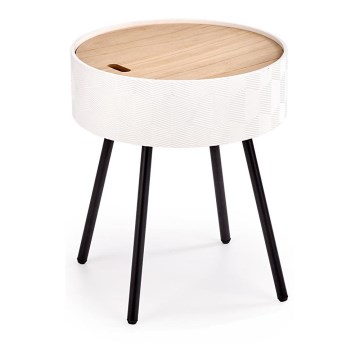 Τραπεζάκι σαλονιού AURA 45x38 cm λευκό/μαύρο/μπεζ