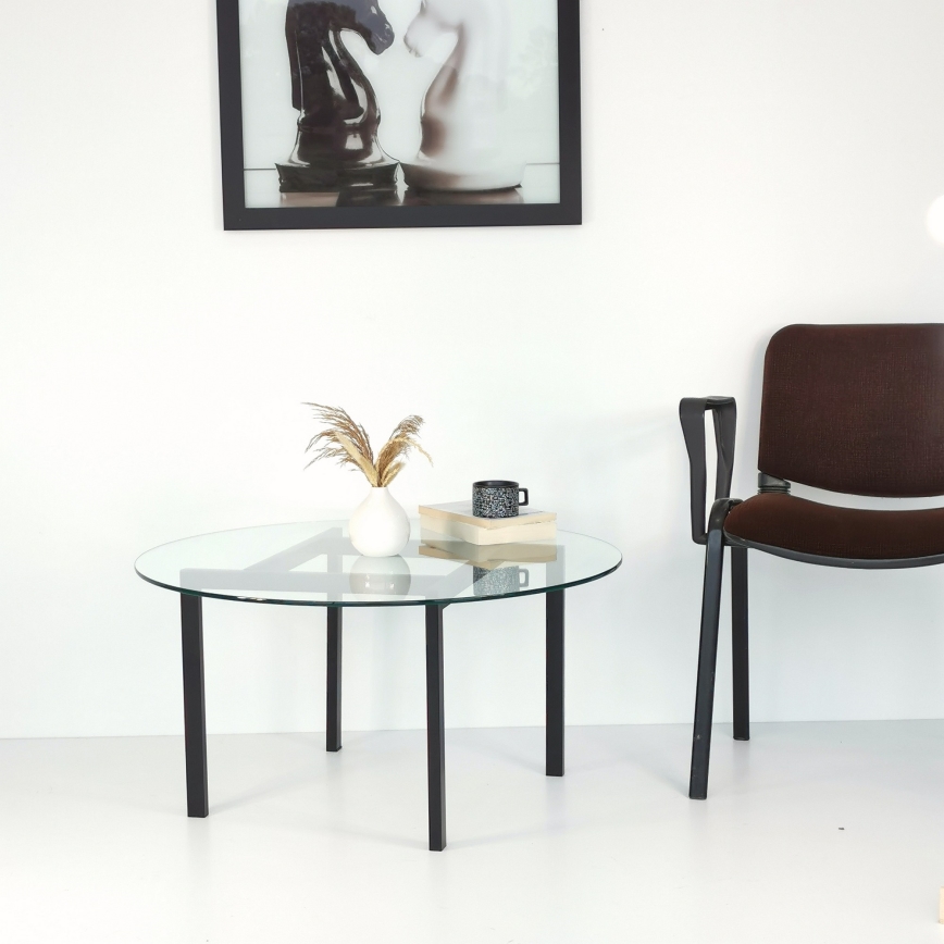 Τραπεζάκι σαλονιού BALANCE 42x75 cm μαύρο/διαφανής