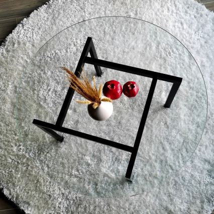 Τραπεζάκι σαλονιού BALANCE 42x75 cm μαύρο/διαφανής